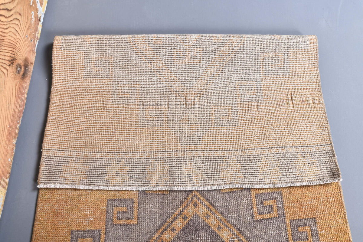 Antre ve koridor için ikat desenli el dokuma vintage yolluk – 80x352 cm