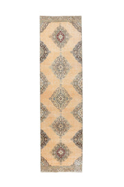 Vintage Orange Oushak Runner Rug