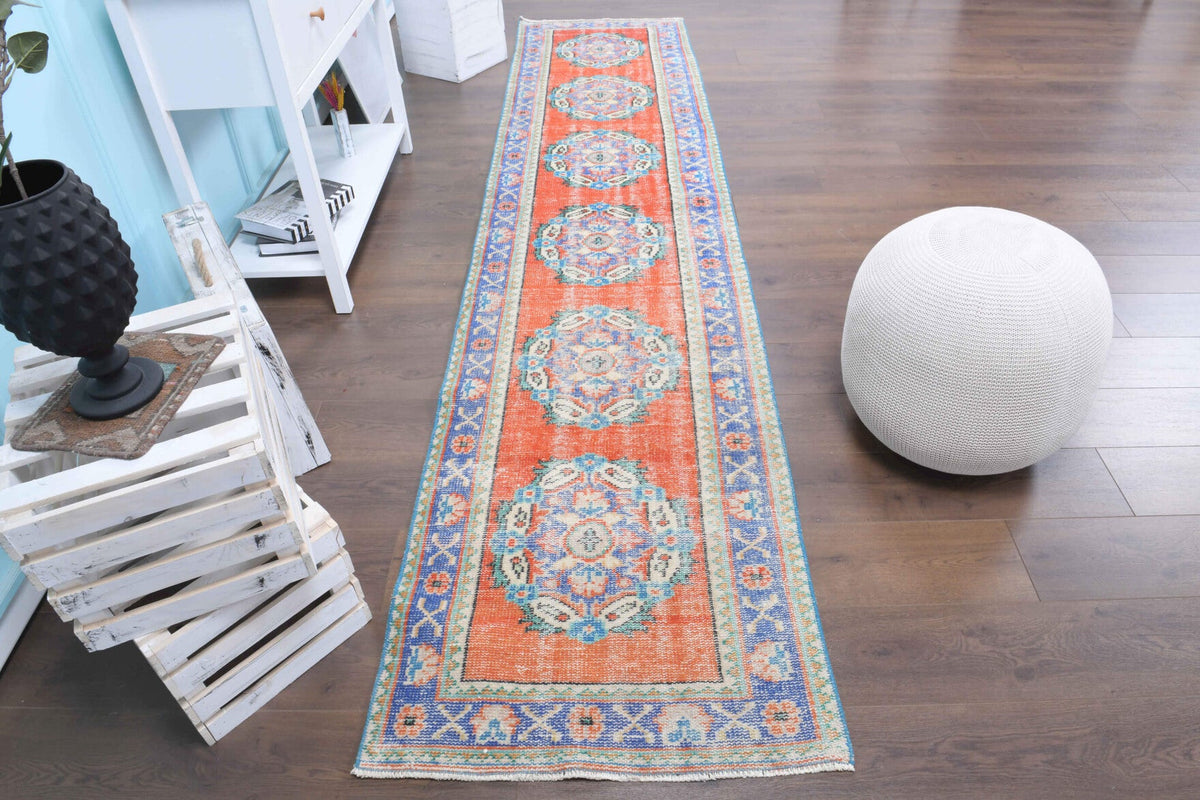 El yapımı vintage yolluk 79x361 cm oryantal desenli yün - farklı açıdan görünüm