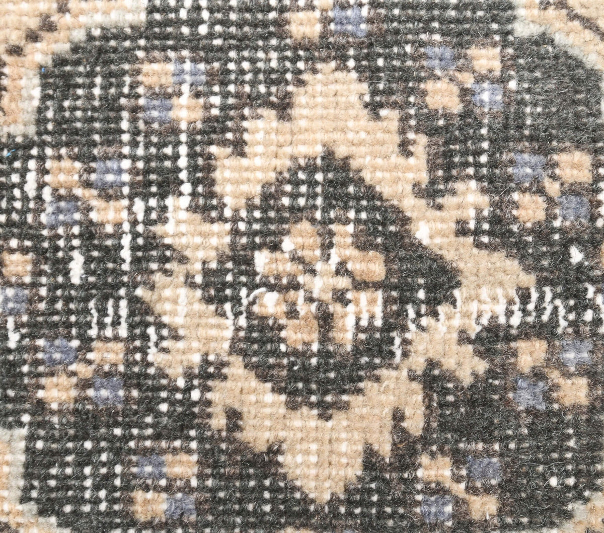 Antre ve koridor için geometrik desenli el dokuma vintage yolluk – 98x380 cm