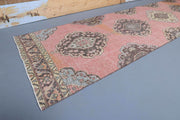 1970'lerden Anadolu kökenli oryantal desenli el dokuma vintage yolluk, 96x392 cm