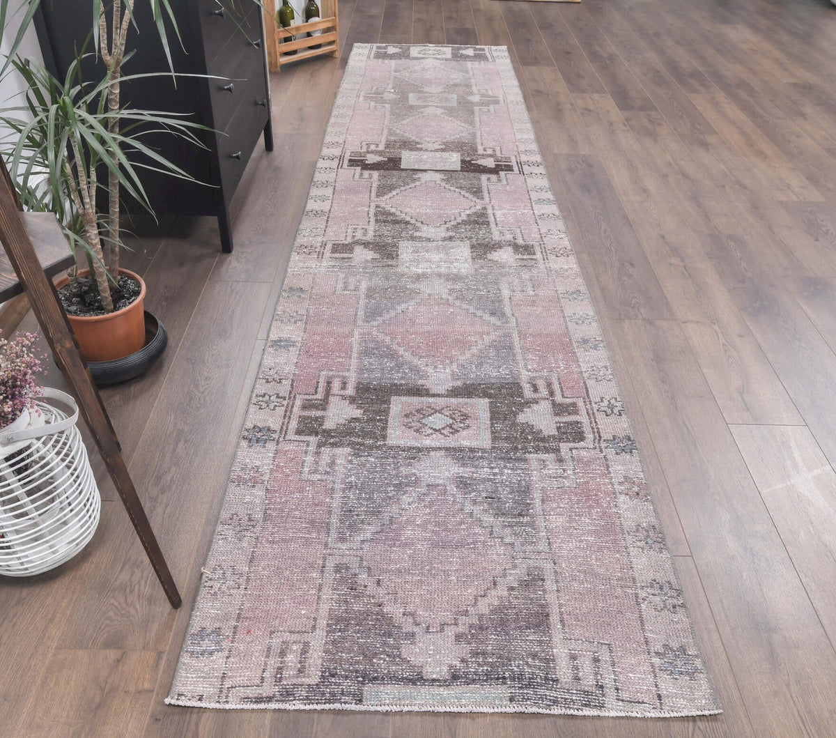 Tek parça el dokuma vintage yolluk 88x390 cm (3,43 m²) – Pera Halı