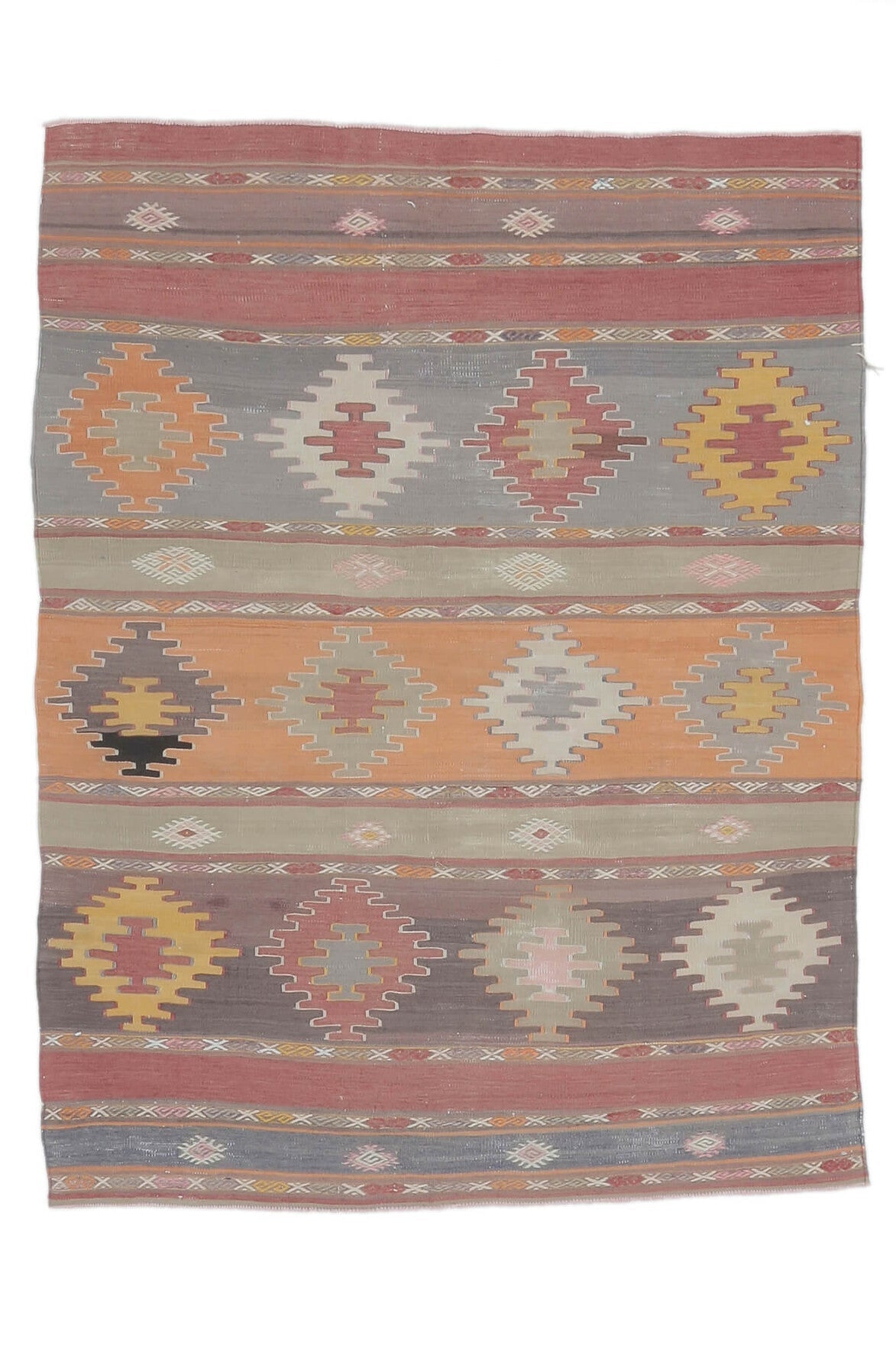 3x4 Vintage Handmade Pastel Small Kilim Rug