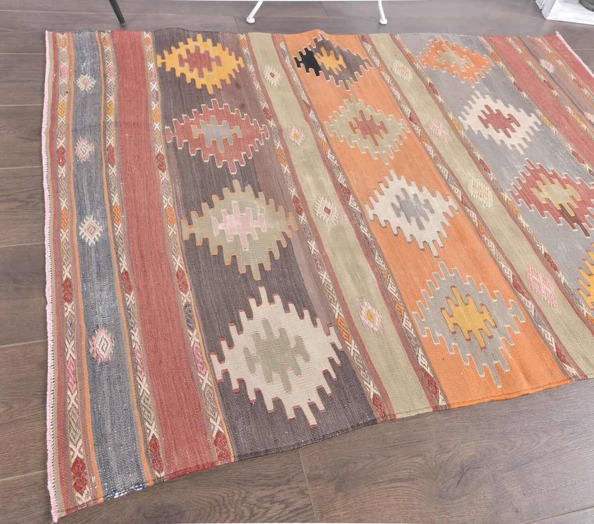 3x4 Vintage Handmade Pastel Small Kilim Rug