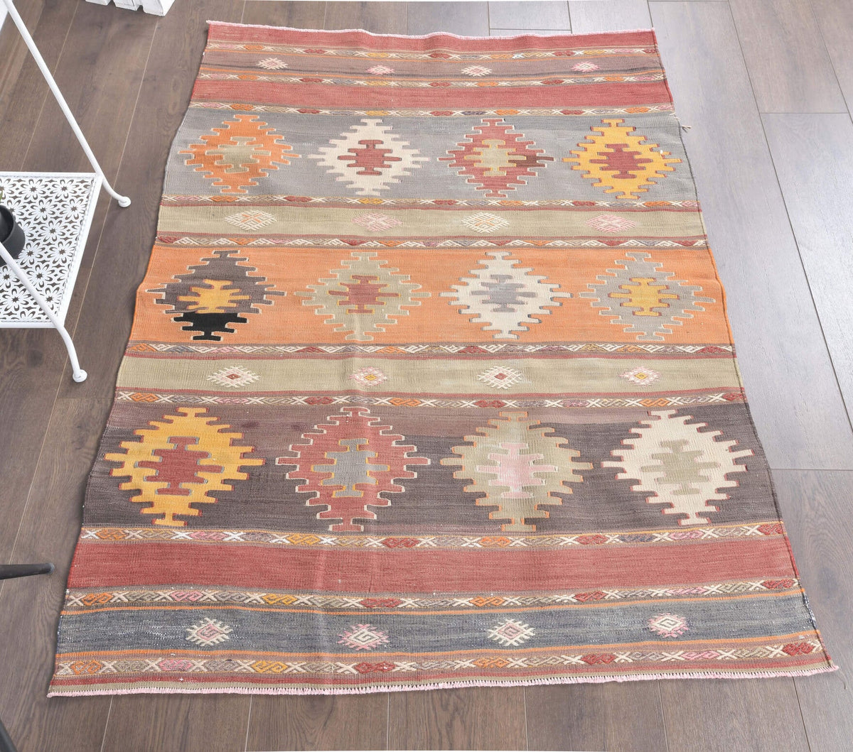 3x4 Vintage Handmade Pastel Small Kilim Rug
