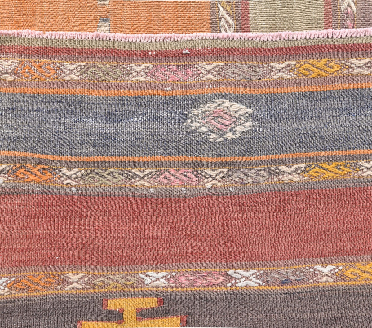 3x4 Vintage Handmade Pastel Small Kilim Rug