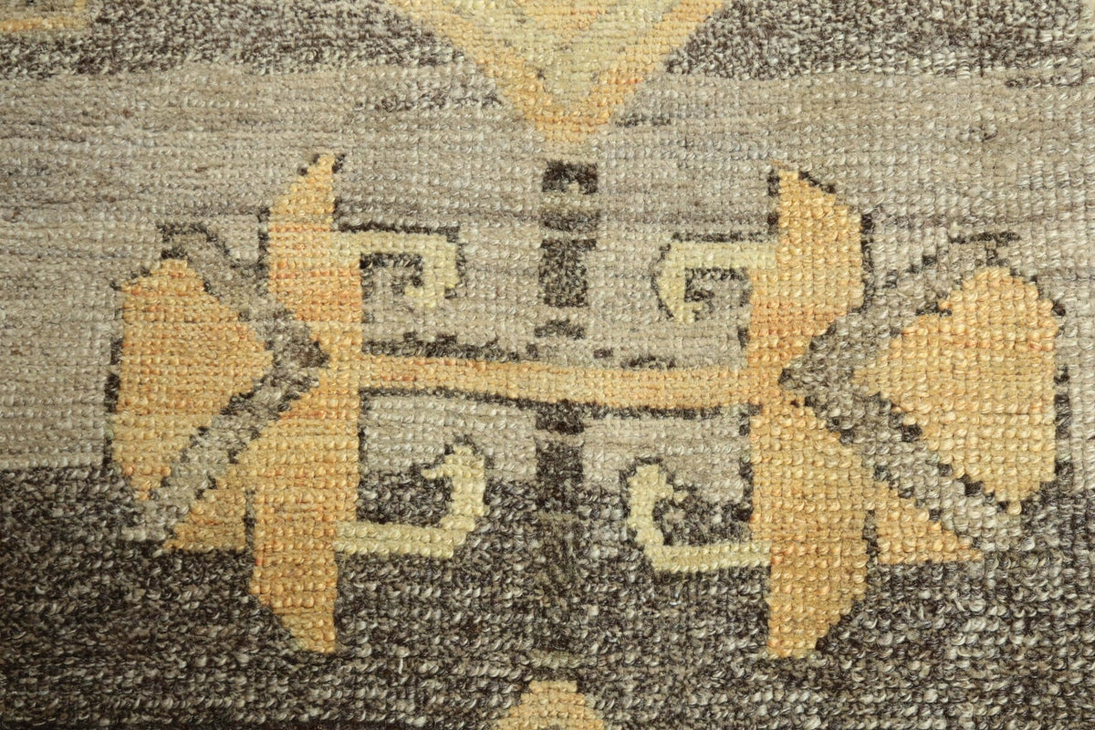Vintage Oushak Yellow Runner Rug