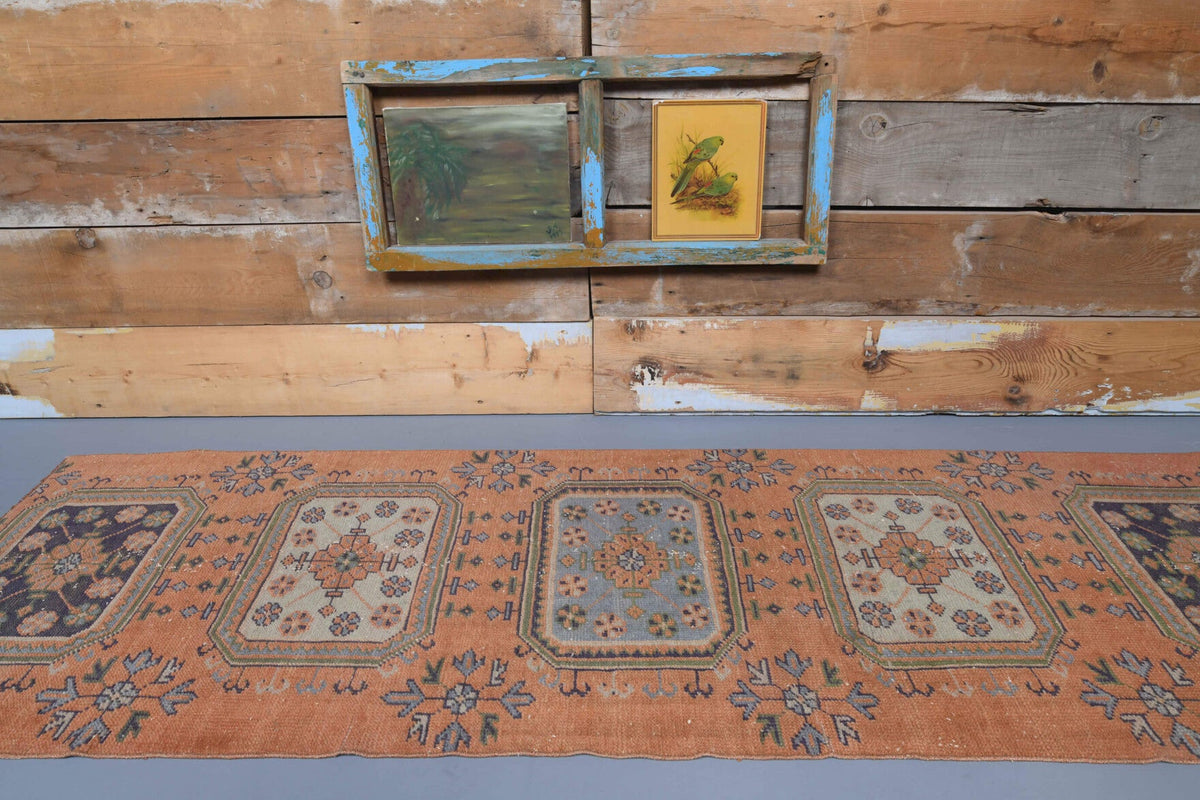 Tek parça el dokuma vintage yolluk 87x274 cm (2,38 m²) – Pera Halı