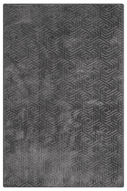 Anthrazitfarbener moderner Teppich mit 3D-Geometriemuster