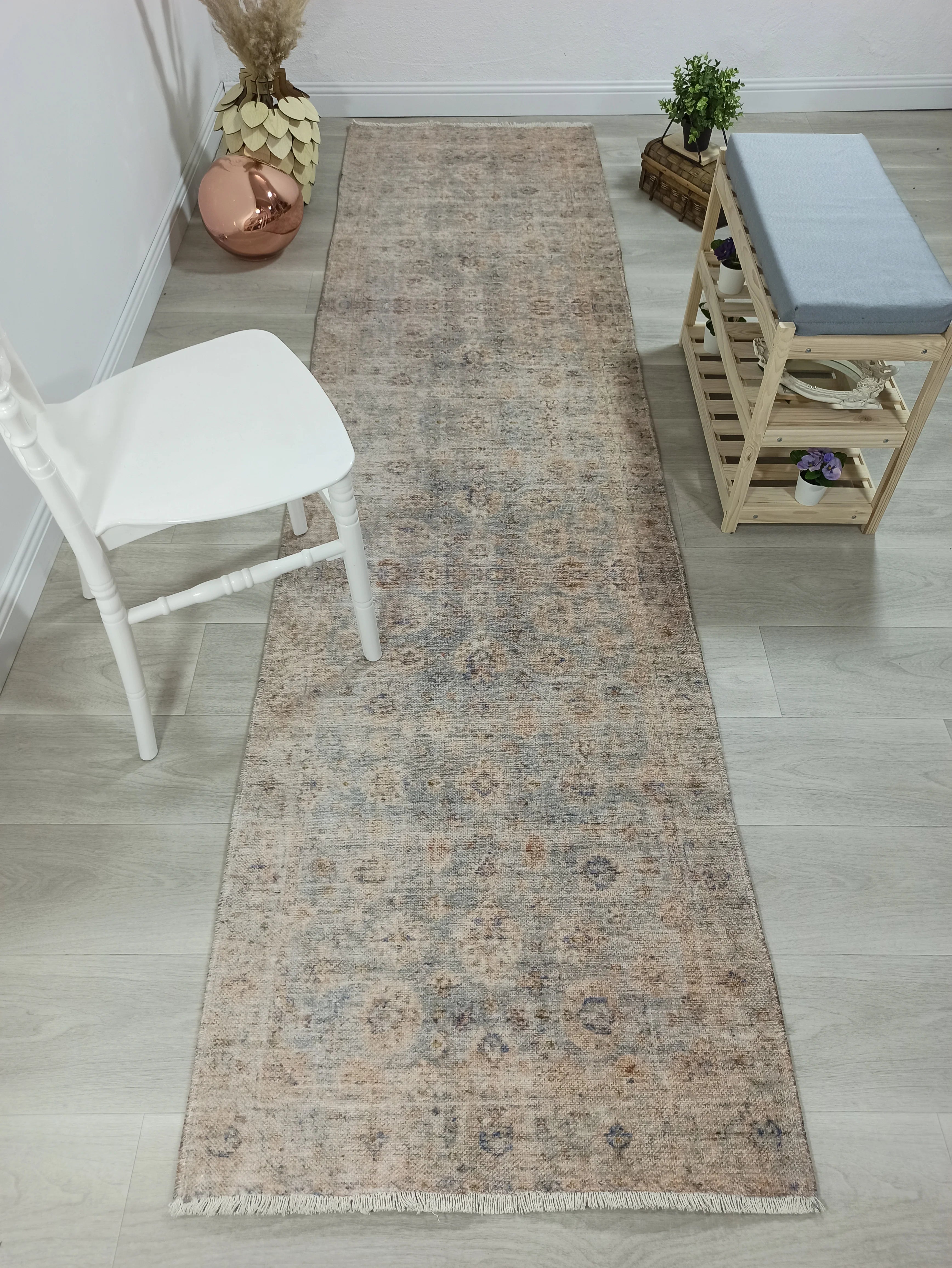 Gray Geometric Patterned Vintage Carpet - CLEARANCE - 4182OU