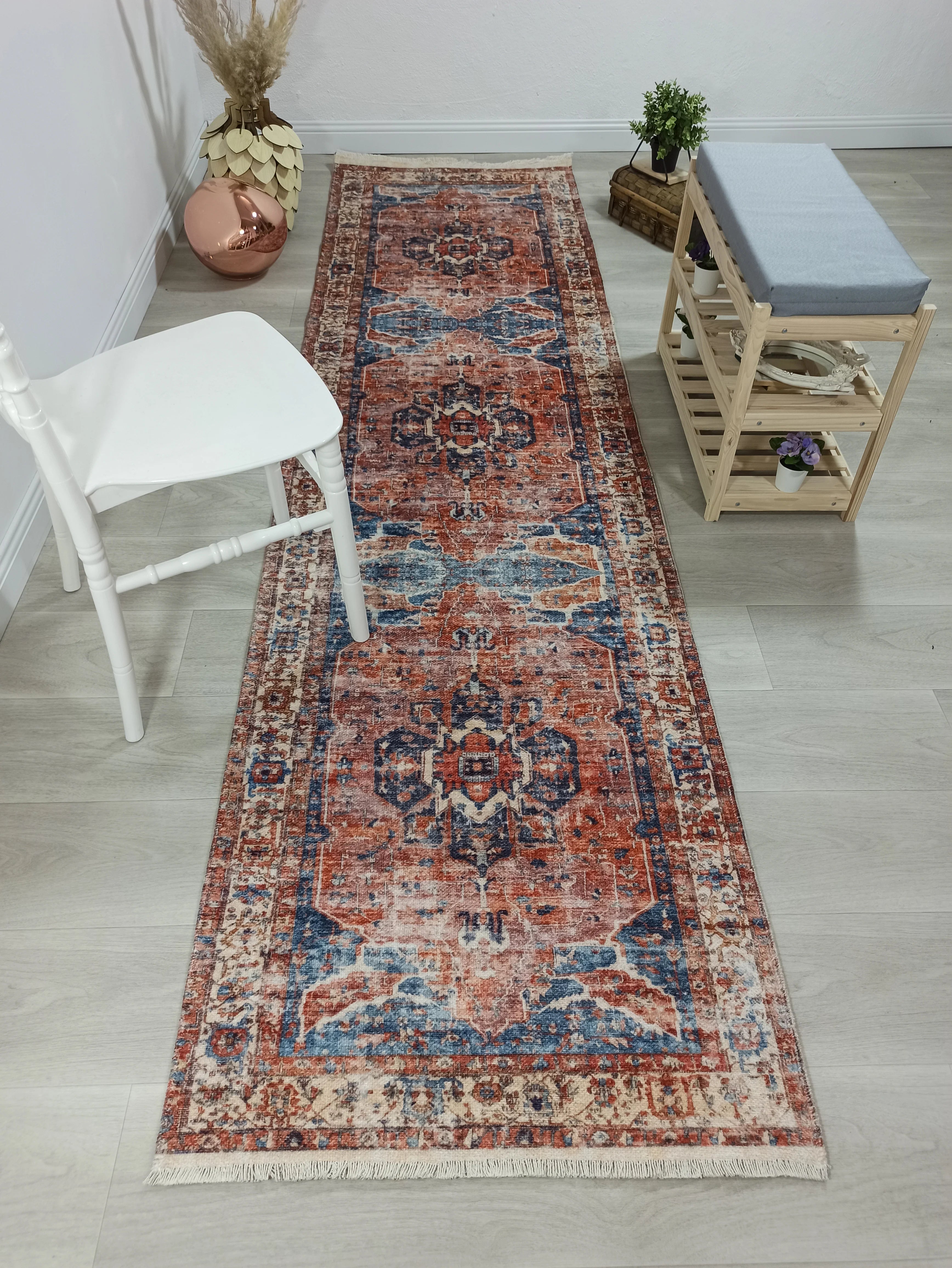 Gray Geometric Patterned Vintage Carpet - CLEARANCE - 4305KROU