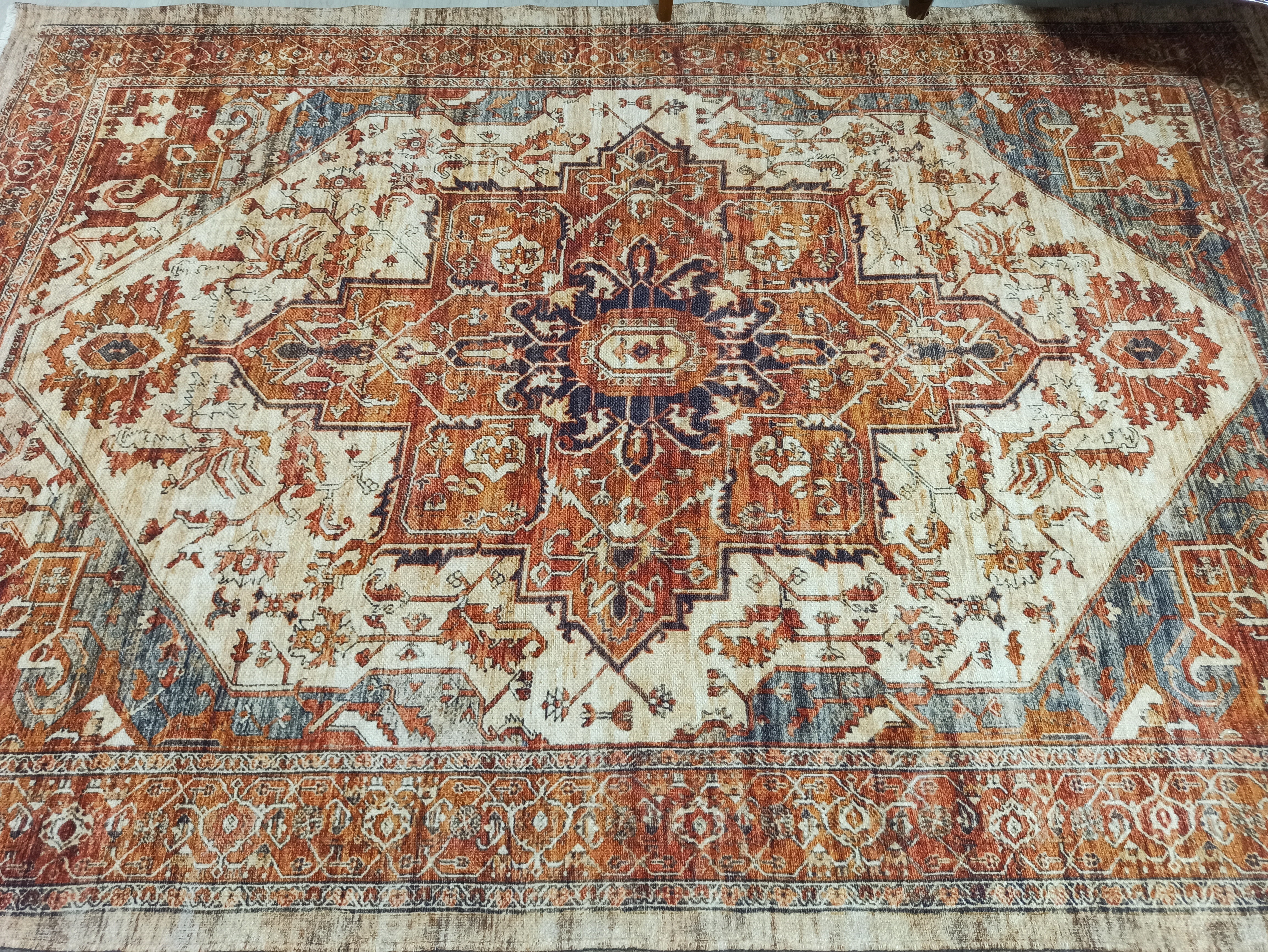 Gray Geometric Patterned Vintage Carpet - CLEARANCE - 4306OU