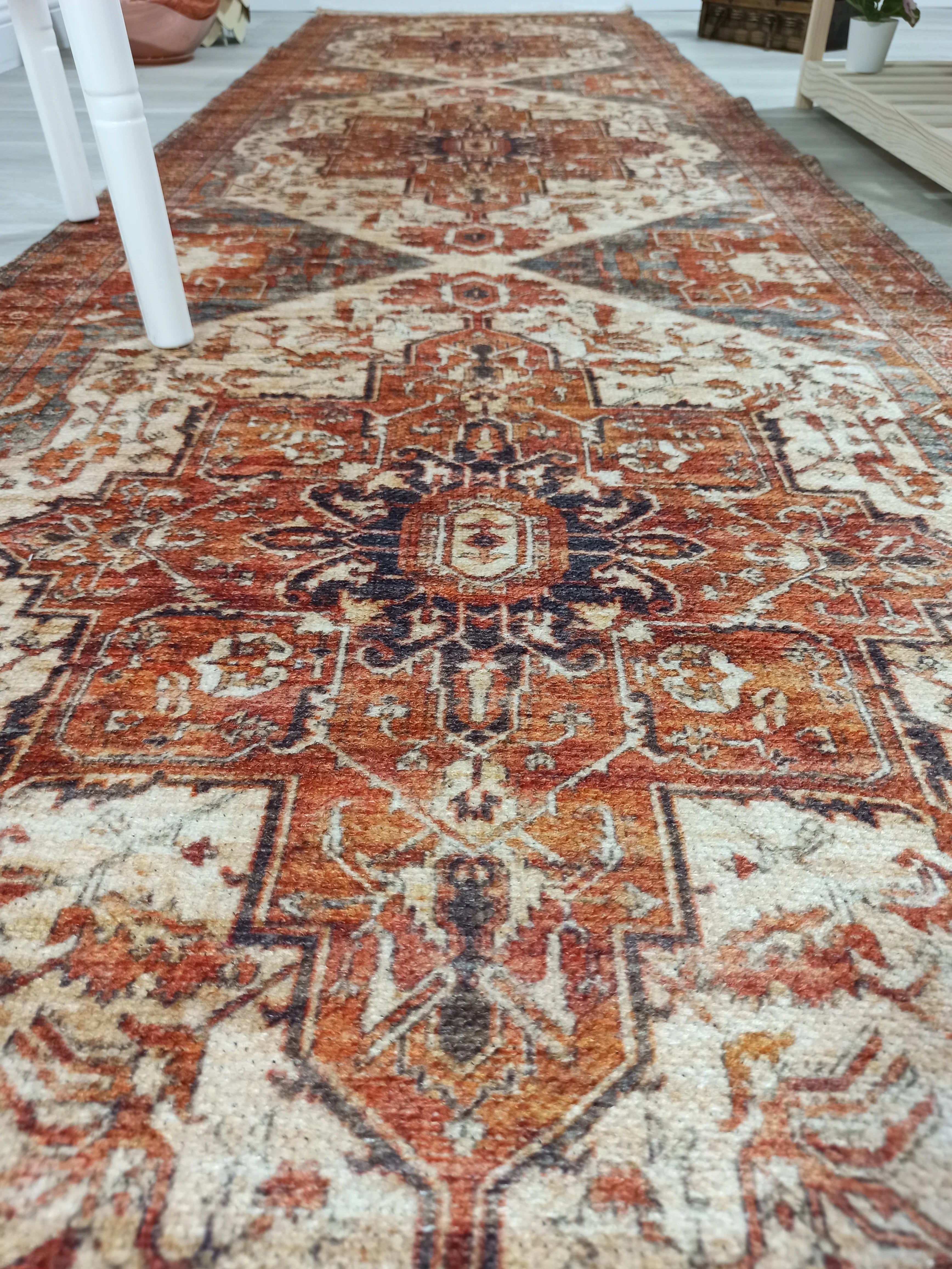 Gray Geometric Patterned Vintage Carpet - CLEARANCE - 4306OU