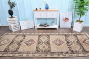 El yapımı vintage yolluk 119x325 cm oryantal desenli yün - detay görünümü
