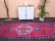 El yapımı vintage yolluk 122x353 cm oryantal desenli yün - detay görünümü