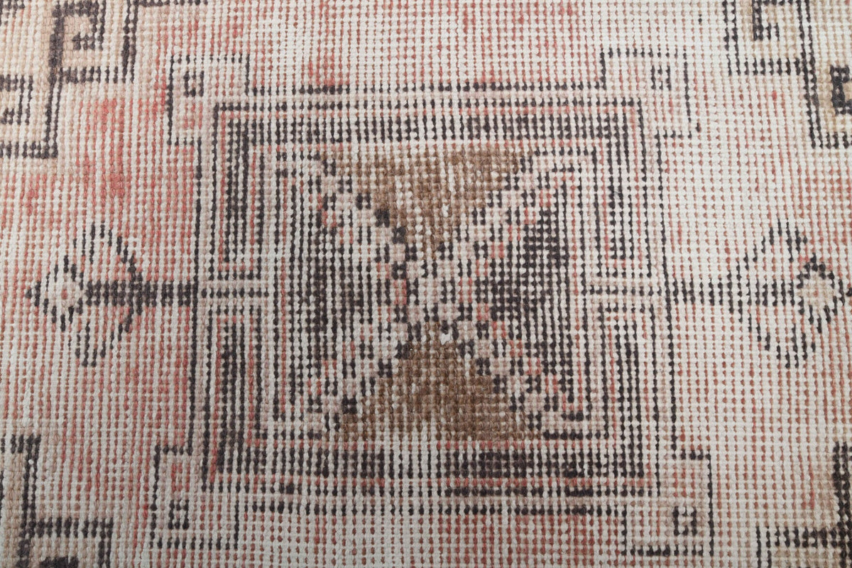 El yapımı vintage yolluk 91x366 cm geometrik desenli yün - desen detayı