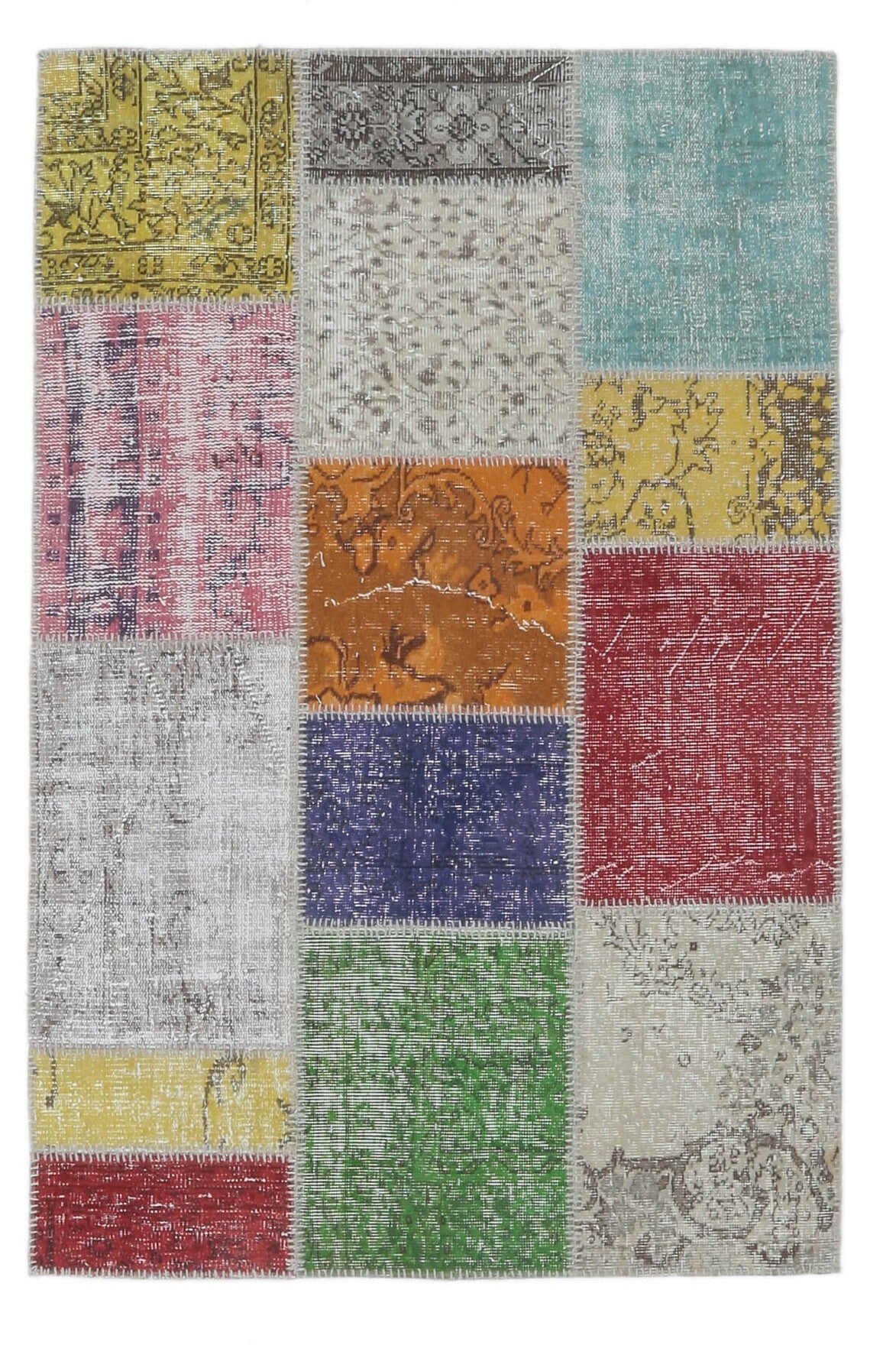 4x6 Vintage Patchwork Colorful Modern Area Rug