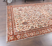 1970'lerden Anadolu kökenli çiçek desenli el dokuma vintage halı, 134x220 cm