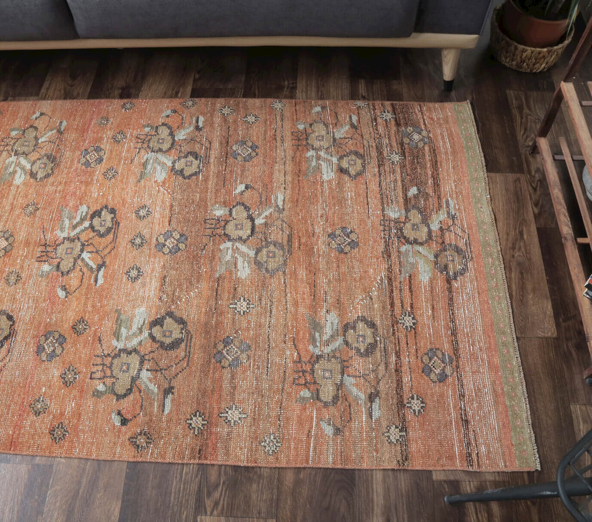 4x7 Vintage Handmade Area Rug, Teppich | Rugser �� Turkish Rug