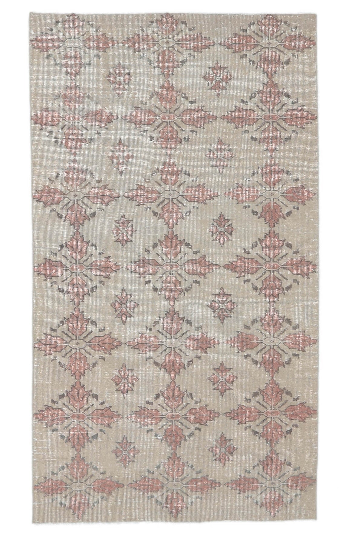 4x7 Vintage Handmade Floral Anatolian Area Rug