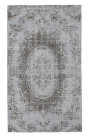 4x8 Vintage Anatolian Handmade Gray Oriental Area Rug