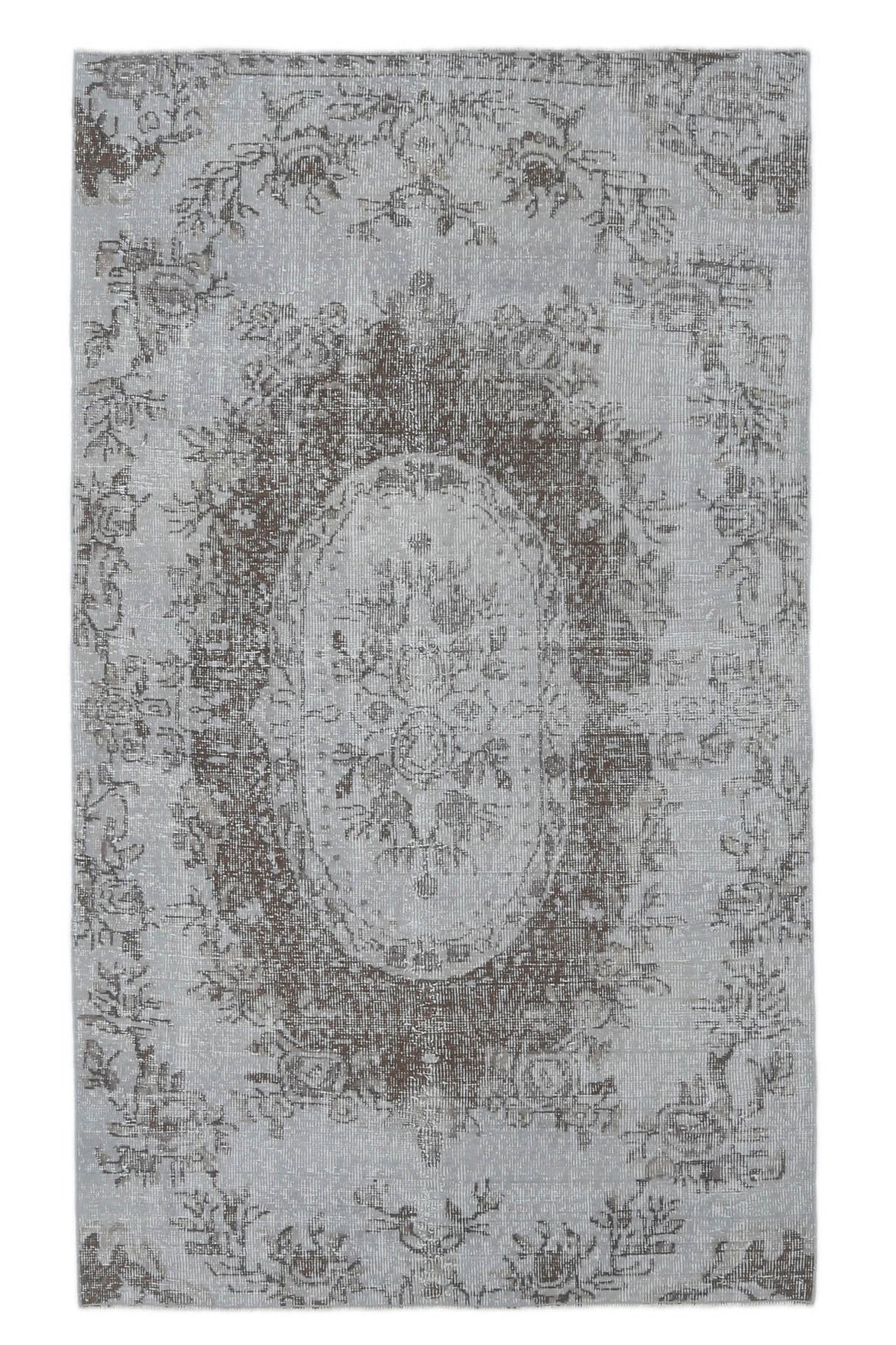 4x8 Vintage Anatolian Handmade Gray Oriental Area Rug