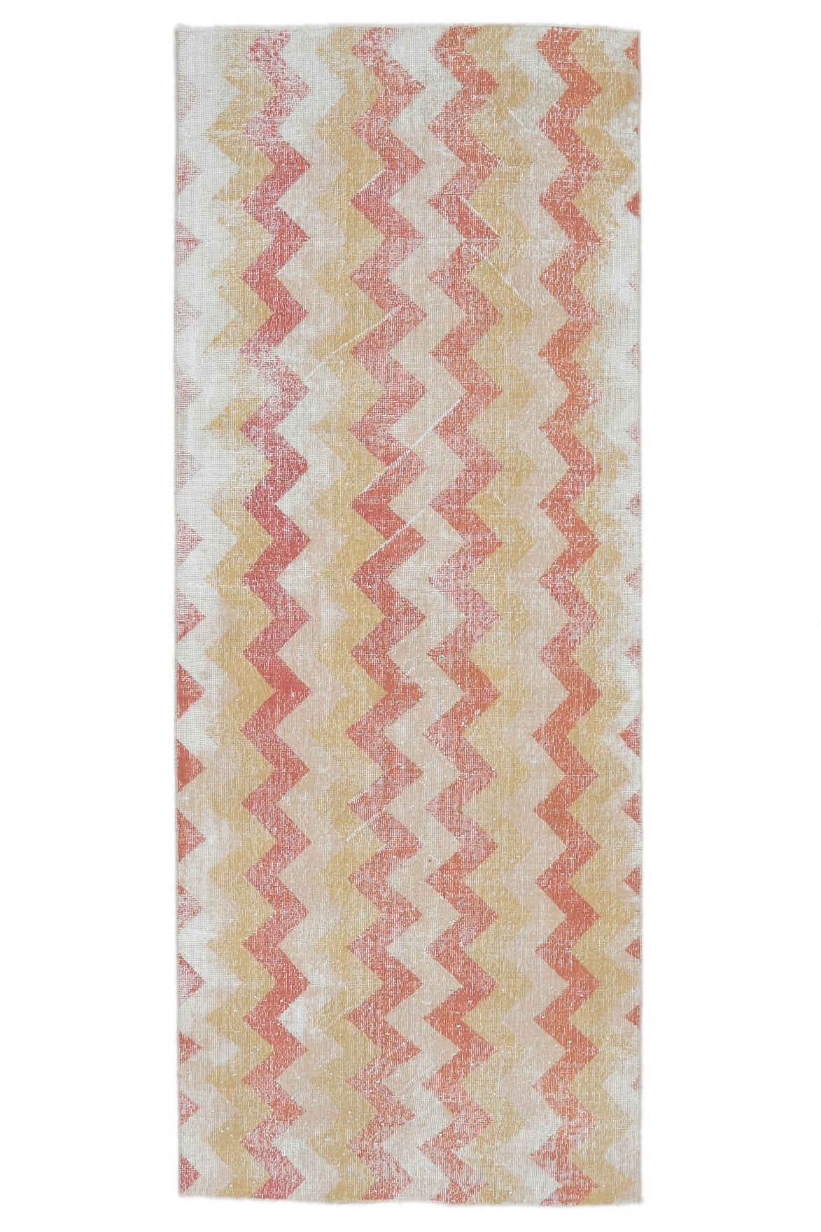 Vintage Zig Zag Anatolian Runner Rug