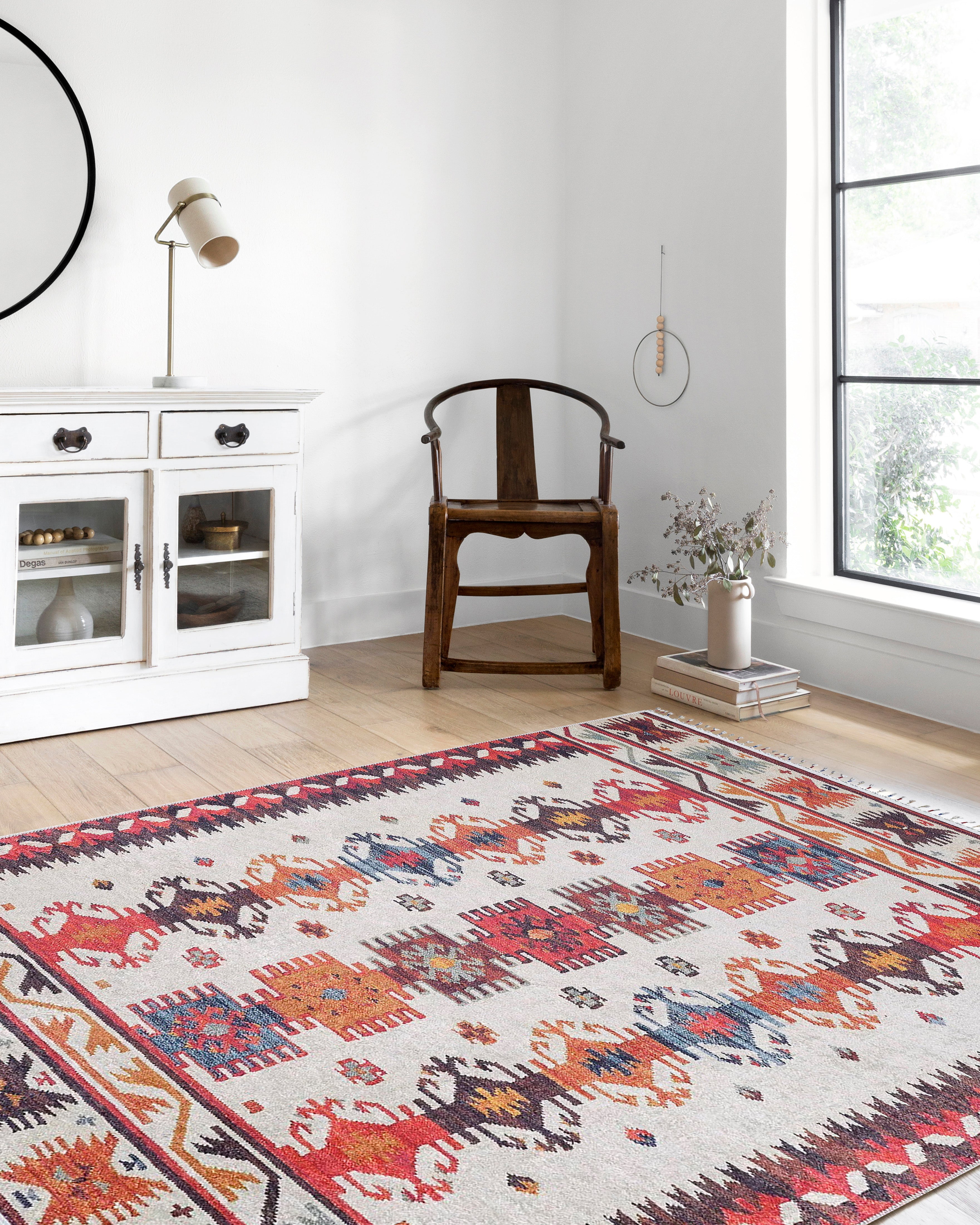 Güneybatı Aztek Desenli Renkli Kilim Halı