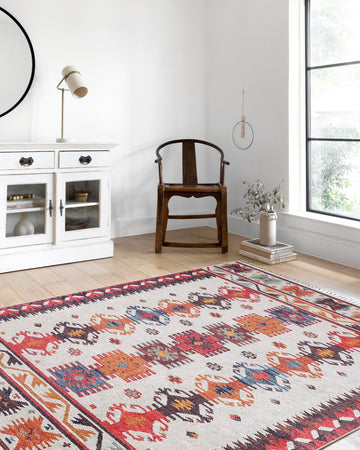 Güneybatı Aztek Desenli Renkli Kilim Halı
