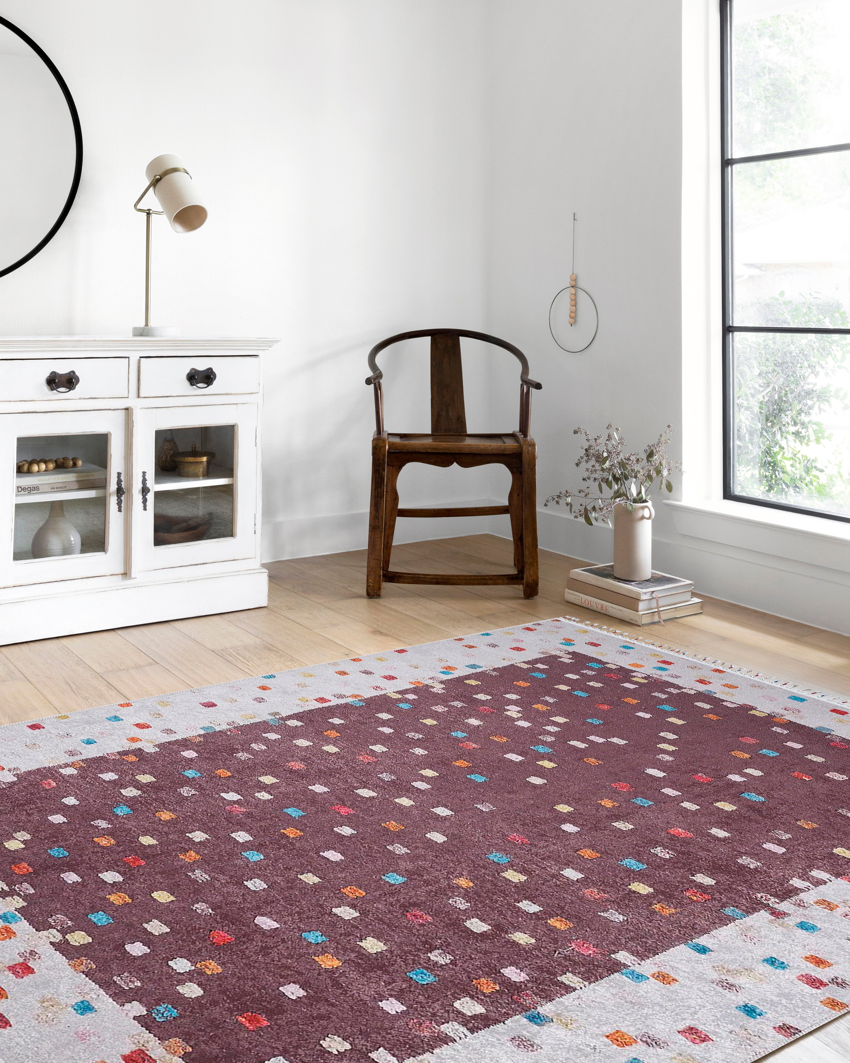 Blassrosa, cremebeige, geometrisch gemusterter Kelim-Teppich