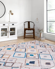 Fas Tarzı Geometrik Desenli Bohem Anadolu Halı