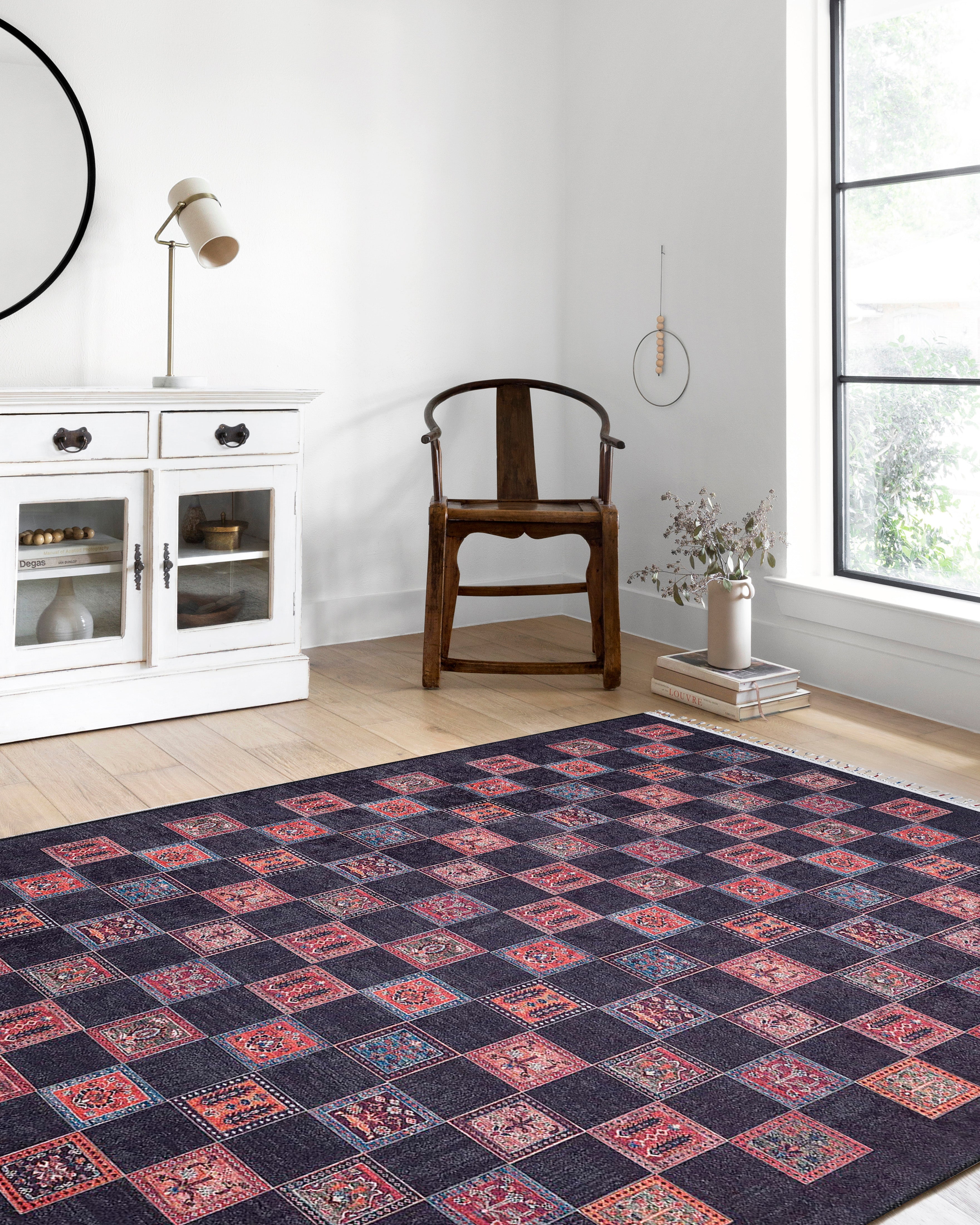 Blassrosa, cremebeige, geometrisch gemusterter Kelim-Teppich