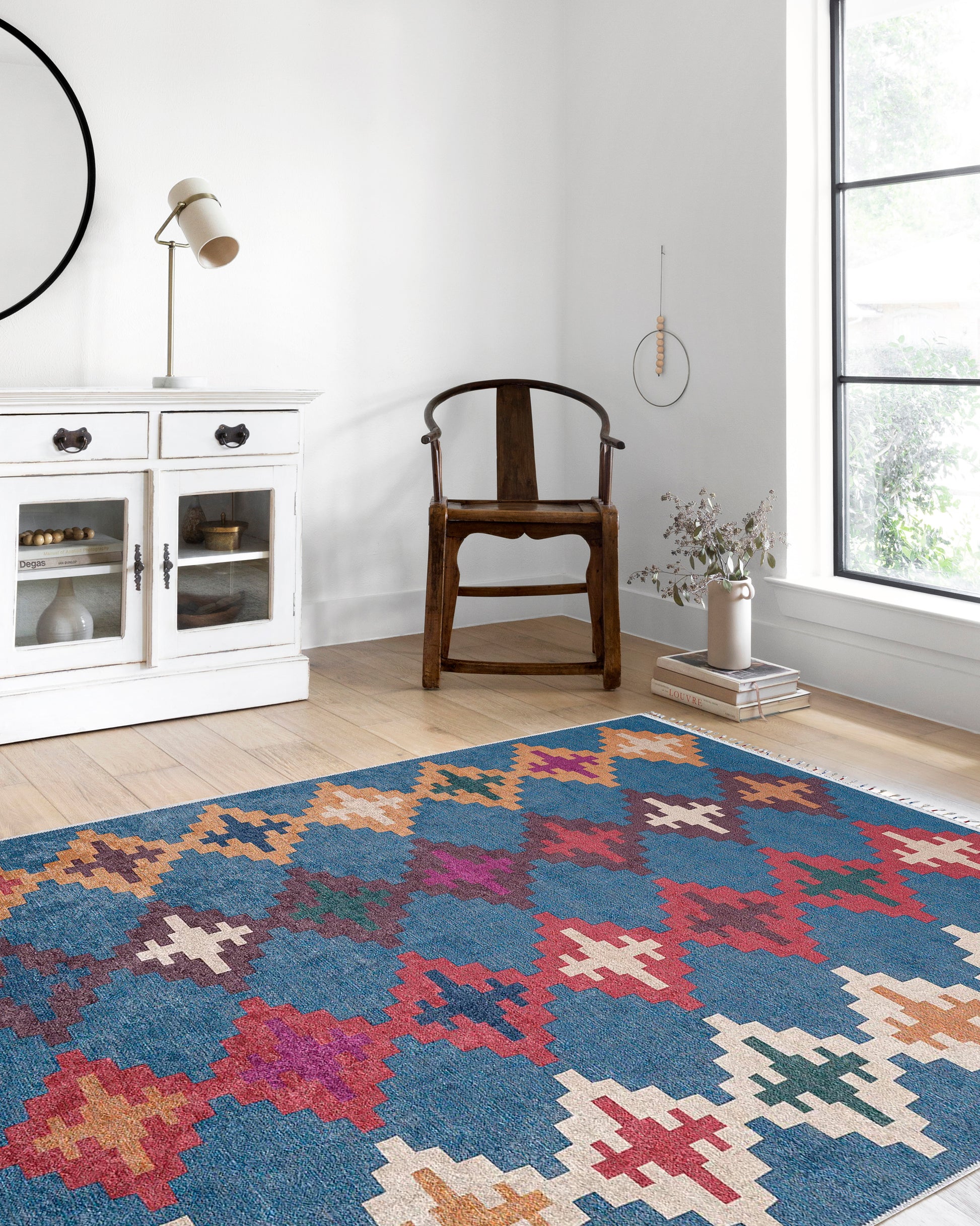 Bej Mavi Kilim Halı - Pera Halı