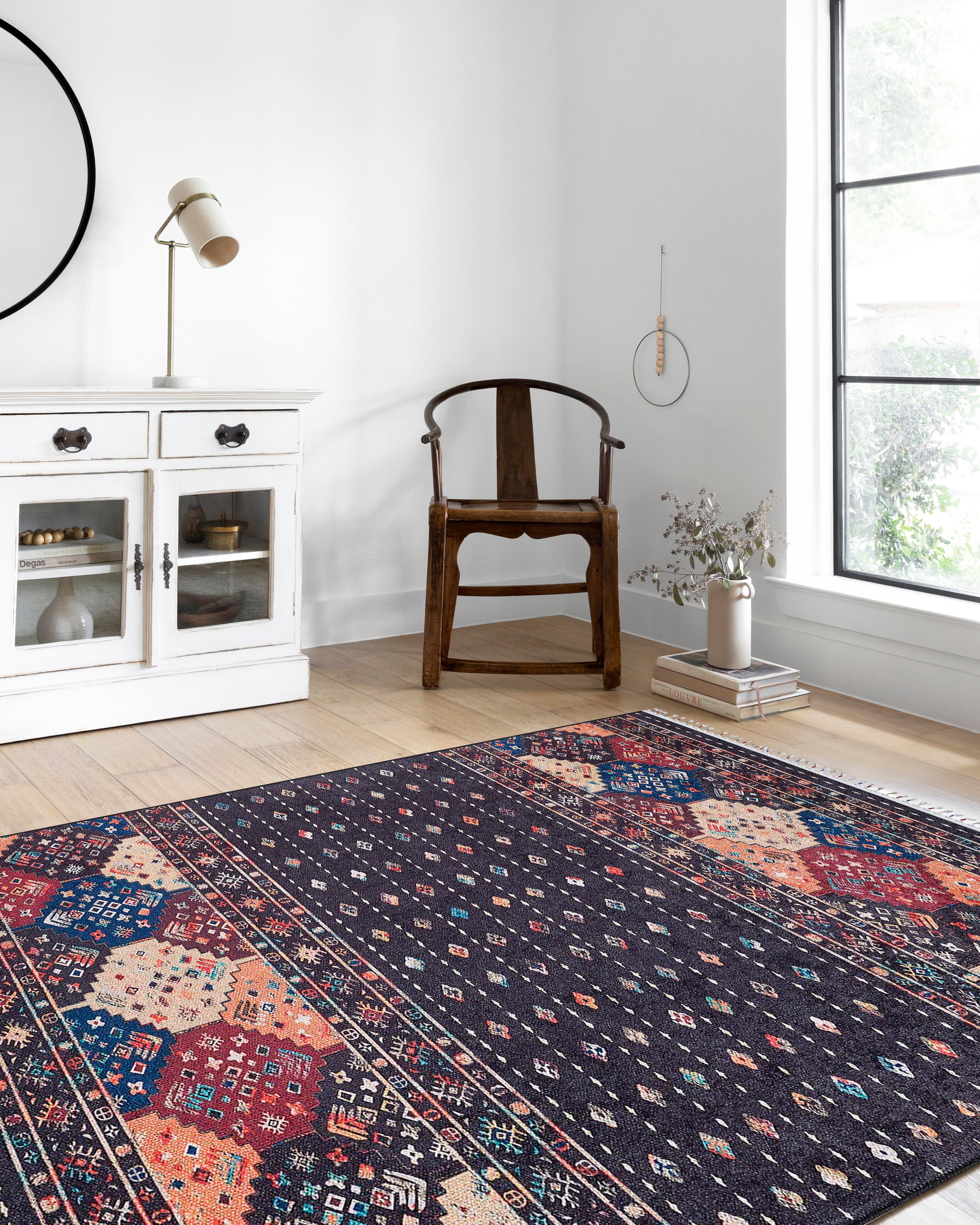 Blassrosa, cremebeige, geometrisch gemusterter Kelim-Teppich