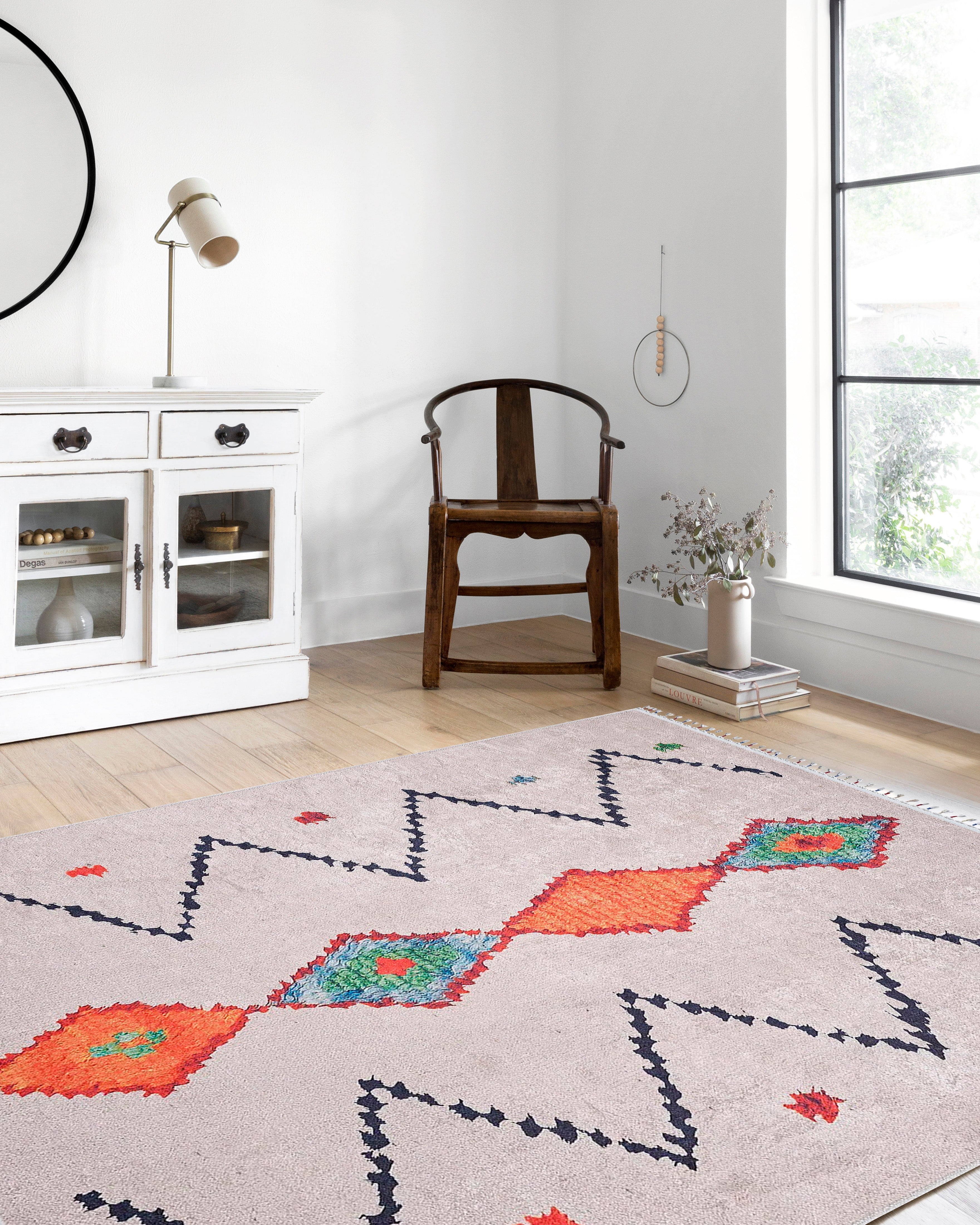 Fas Tarzı Beyaz Kilim Halı - Pera Halı