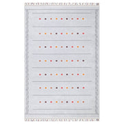 Açık Gri Renkli Kare Desenli Modern Kilim Halı