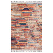 Turuncu Çok Renkli Geometrik Desenli Modern Kilim Halı