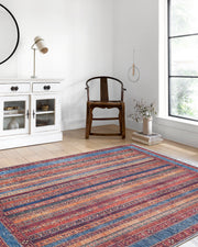 Blassrosa, cremebeige, geometrisch gemusterter Kelim-Teppich