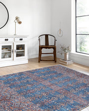 Eşsiz Antik Desenli Kırmızı Mavi Kilim Halı - Pera Halı