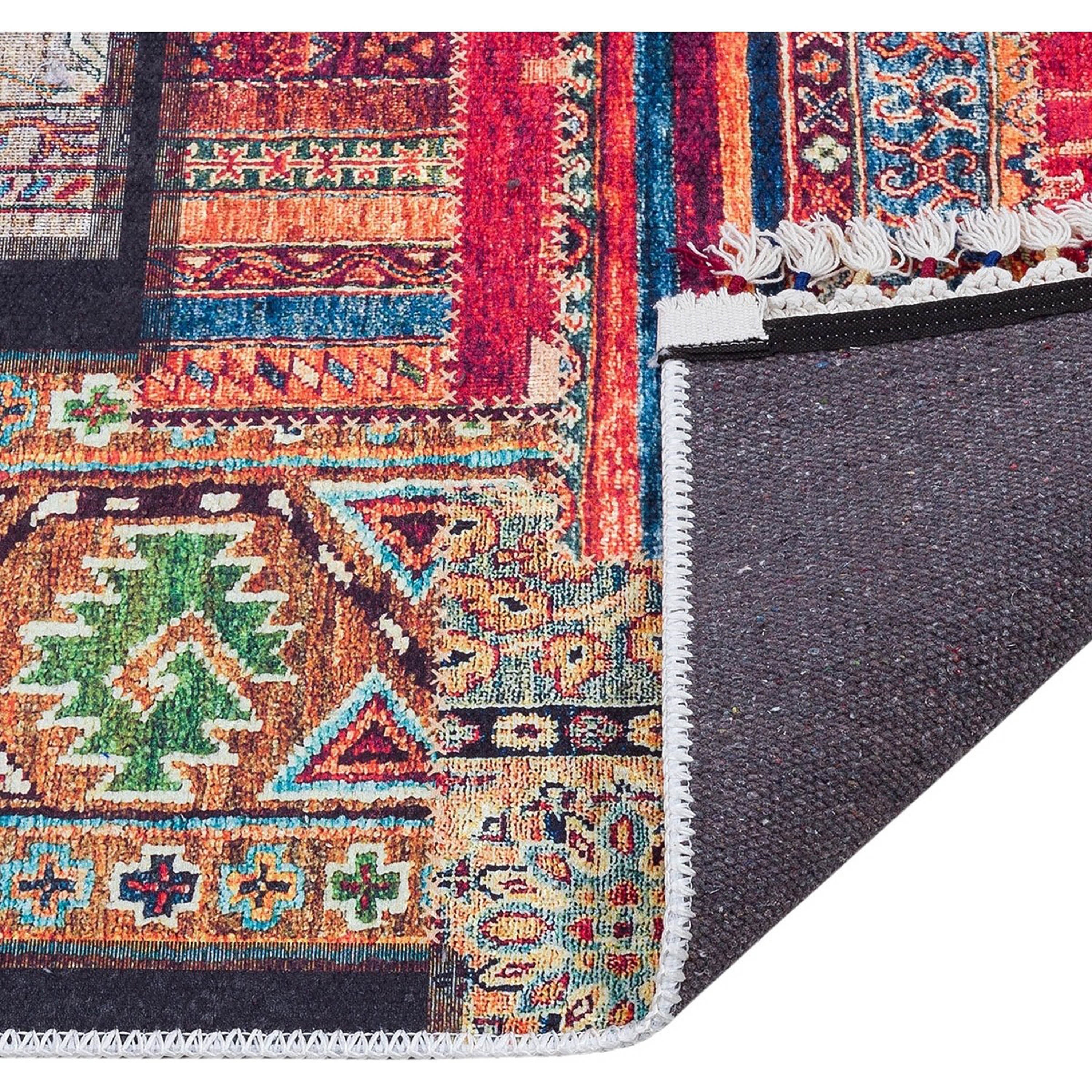 Pale Pink Cream Beige Geometric Patterned Kilim Rug