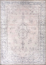 Eskitme Dokulu Açık Pudra Pembe ve Gri Vintage Halı - OUTLET - AL128OU