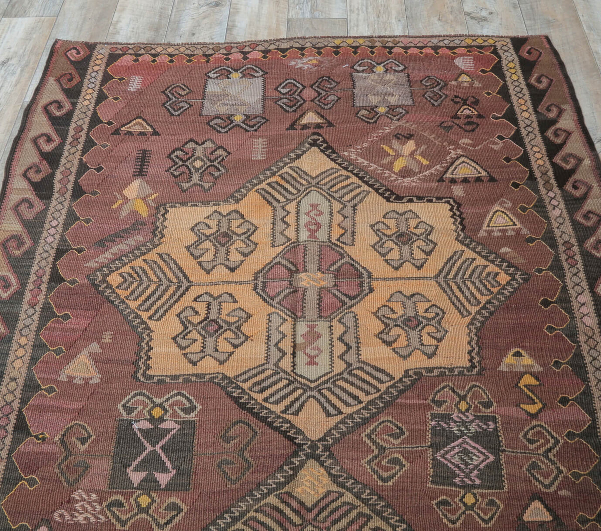 Vintage Kilim Wide Runner Rug