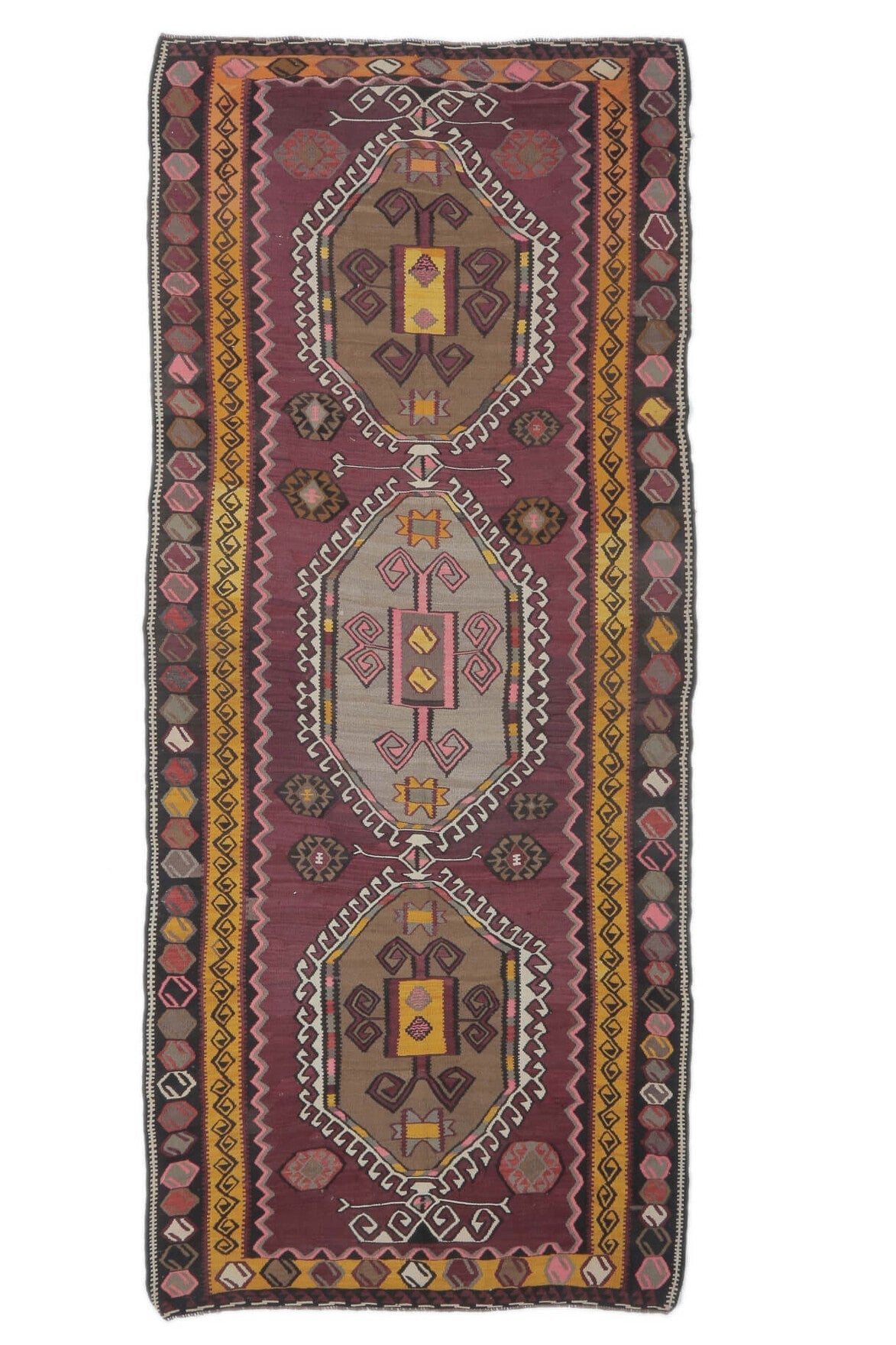 5x11 Vintage Kars Kilim Oversized Handmade Rug