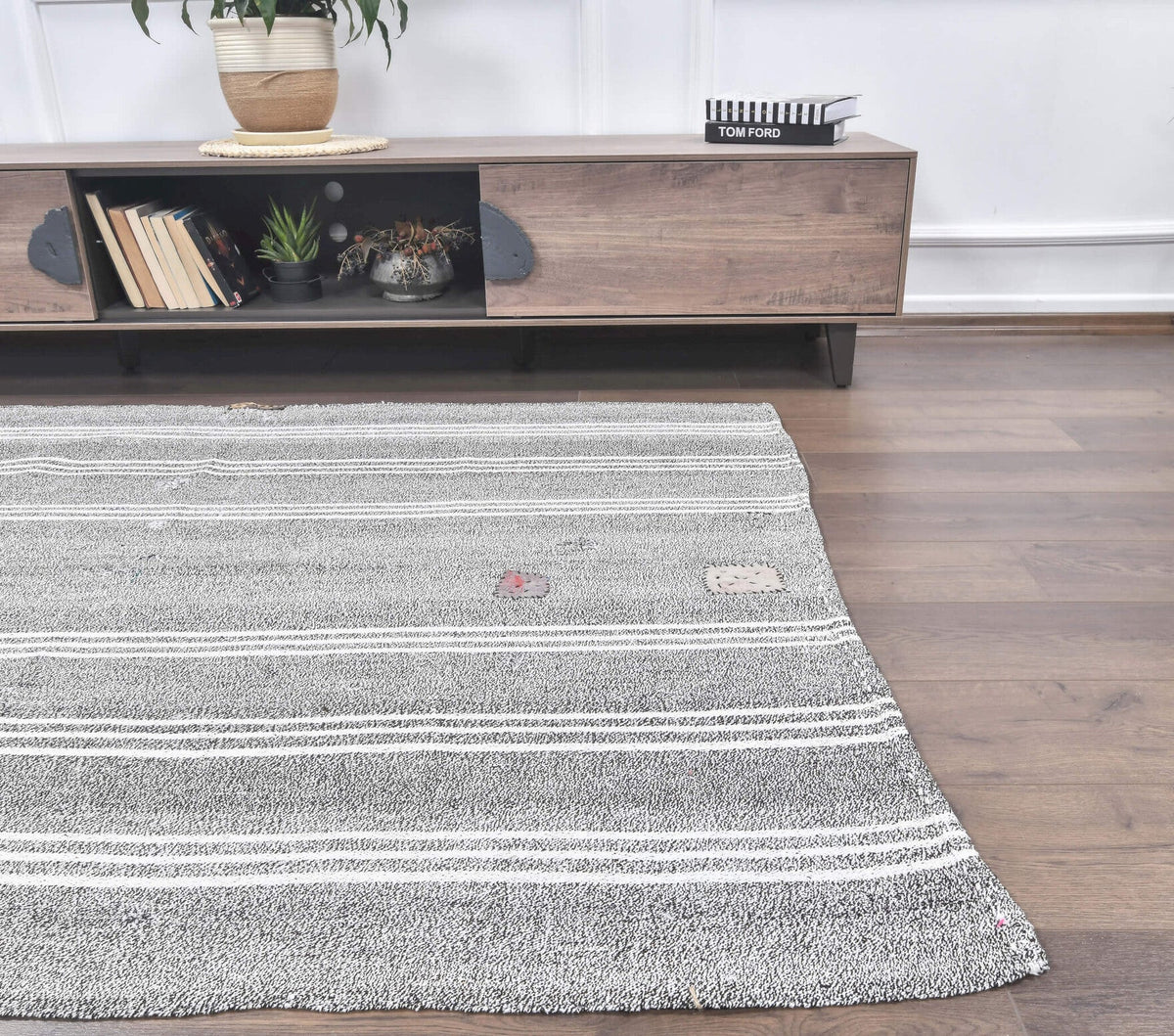 Vintage Kilim Striped Handmade Area Rug