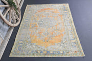 1970'lerden Anadolu kökenli oryantal desenli el dokuma vintage halı, 164x235 cm