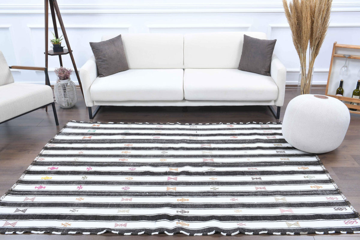 1960'lardan Anadolu kökenli kilim motifli el dokuma vintage kilim, 160x236 cm