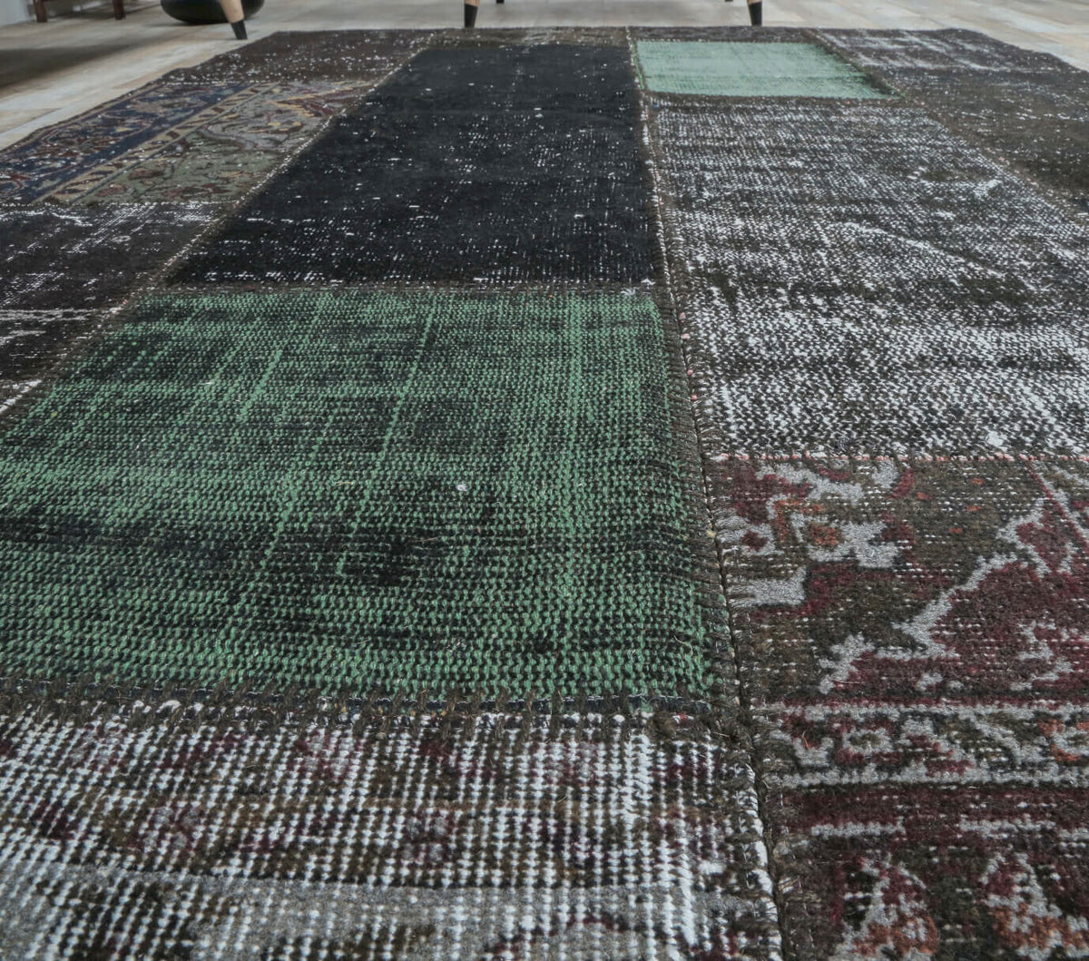 5x8 Vintage Handmade Overdyed Black Rug