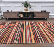 1960'lardan Anadolu kökenli çizgili el dokuma vintage kilim, 164x242 cm
