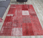 El yapımı vintage halı 163x239 cm düz desenli yün - detay görünümü