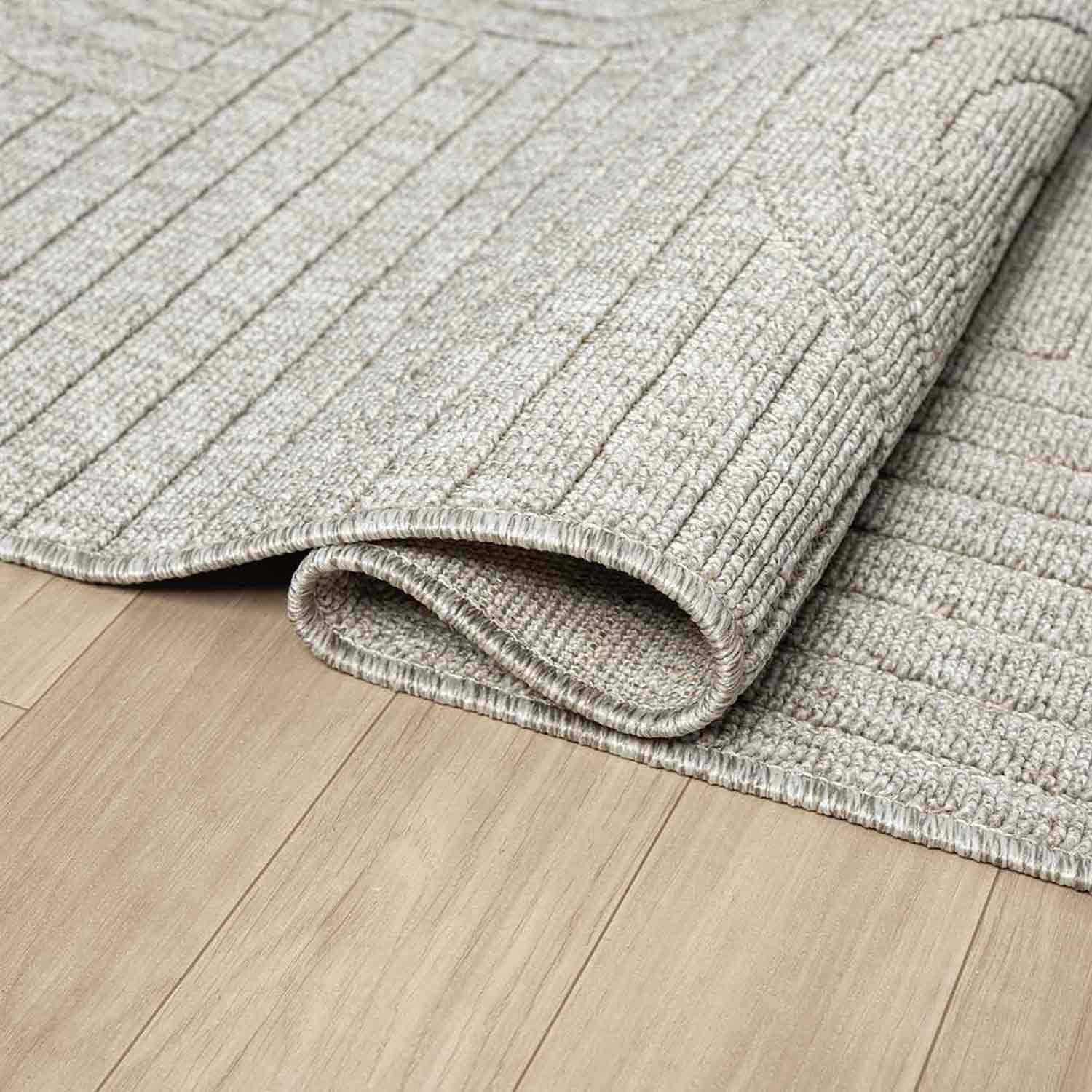 Açık Gri Geometrik Desenli Yumuşak Modern Halı